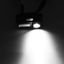 1804 Sensör Xp-g Q5 Far Kamp Kafa Işık Lambası 1 18650 Şarj Edilebilir Pil Led Cob Ampuller Lityum İyon 10 W Package B Siyah