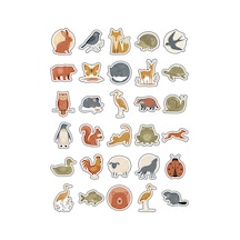 30 Adet Retro Doğa Hayvanları Sticker Seti - Laptop Ajanda Scrapbook Çok Renkli