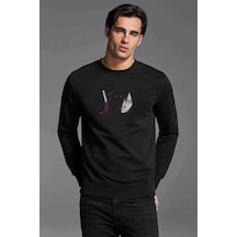 Naruto Madara Baskılı Siyah Erkek Örme Sweatshirt