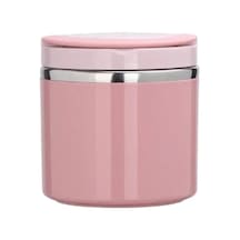 Paslanmaz Çelik Vakumlu Termal Yemek Kabı, Taşınabilir Öğle Yemeği Saklama Kutusu, Çorba Ve Sıcak Yemekler İçin Kapaklı Bento Kutusu, Isı Koruyucu Termos Özellikli Pratik Yemek Kapları Pembe