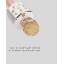 Bluetooth Karaoke Mikrofon Şarjlı Uzun Pil Ömürlü Çok Fonksiyonlu - Lisinya