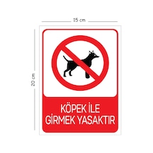 Metal Köpek İle Girmek Yasaktır 15x20 Cm Uyarı İş Güvenliği Levhası