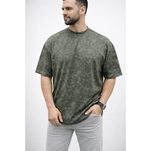 Erkek Premium Tişört Osy Yumuşak Dokulu Yıkamalı Oversize T-shirt - Haki Çok Renkli