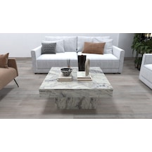 Medusa Kare, Modern Orta Sehpa, 80 Cm, Frezya (Mermer Desenli)