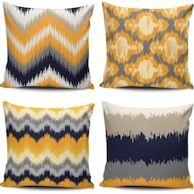 Kırlent Dünyası Ikat Desen 4Lü Kombin Dijital Baskılı Kırlent Kı