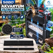 Akvaryum Filtre Süngeri - 64x12x2 Cm - Çift Renk - Yüksek Su Geçirgenlik - Üstün Tutucu Yapı - Siyah