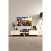 B3 Concept Nort Serisi Beyaz & Safir Meşe 2 Kapaklı Tv Ünitesi