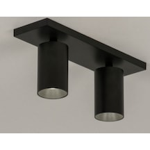 Mylights  Ikili Led Avize Led Spot Led Armatür Mat Siyah