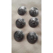 Sıyah Nıkel Metal Düğm 22 Mm 6 Adet