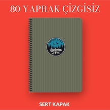 17x24 Cm Çizgisiz 80 Yaprak Outdoor Sert Kapak Telli Defter 70 Gr Ivory Kağıt Açıkkahve