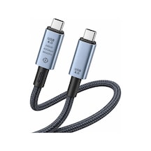 Primex Px-pd240w-1 Usb4 Type-c To Type-c Kablo 1 Metre, 240w Pd Hızlı Şarj, 40gbps Veri Aktarımı, 8k 60hz Görüntü, E-marker Çip, Thunderbolt 3/4 Uyumlu Usb-c Kablo
