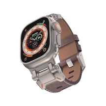 Mobilteam Watch 42mm Clo Krd-114 Metal Başlıklı Suni Deri Kordon-koyu Kahve