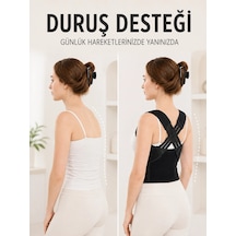 Postür Dik Duruş Korsesi Sırt Destekli Ayarlanabilir Lastikli Bel Korsesi