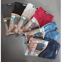 Berrak 4488 Erkek Modal İnce Kemer Lastikli Çok Renkli Boxer 6 Adet Çok Renkli