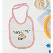 Bk Kids Babacım Tasarımlı Pembe Bebek Mama Önlüğü Pembe