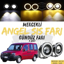 Fiat Doblo D1 2000-2005 Uyumlu Üniversal Mercekli Angel Sis Farı Metal Su Geçirmez 76 Mm Sarı Gündüz Farı Angel Sis Farı 55692890
