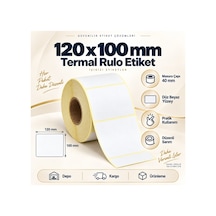 100x120 Mm Rulo Ribonsuz Termal Barkod Etiketi 40 Mm Masura 400 Sarım Diğer