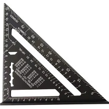 Youtek Alüminyum Profil Açı Ölçer - 90 Ve 45 İki Açı, Siyah Oksitlenmiş, Profesyonel Halka Ve Testereci Gereci, 7 İnç 185mm Beyaz