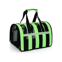 Geeksen Kedi Çantası Yeşil M Taşınabilir Katlanabilir Evcil Hayvan Çantası File Nefes Alabilen Evcil Hayvan El Çantası Postacı Çantası