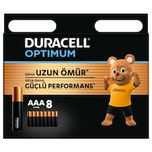 Duracell Optimum AAA Alkalin İnce Kalem Piller 1.5 V LR03/MN2400 8’li Paket