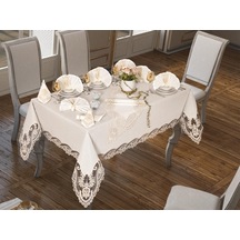 İhtişam Masa Örtüsü 26 Parça Krem (541544651)