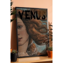 Saturn Venüsün Doğuşu Çerçeveli Tablo Urban Art Venüs Tablosu Modern Cafe Duvar Dekorasyonu Altered Art