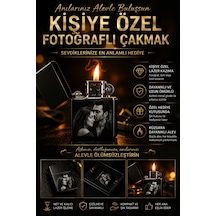 Kişiye Özel Fotoğraflı Çakmak Lazer Kazıma Siyah