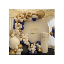 Krom Gold Beyaz Lacivert Balon Zinciri 100 Adet A