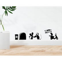Bk Home Pizzacı Fare Tasarımlı Duvar Sticker-1
