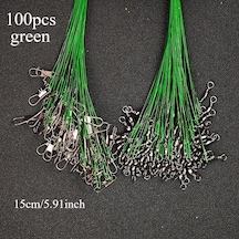 Techbloom Avlcoaky 100 Adet Paslanmaz Celik Green 5 91inch Olta Misina Hatti Swivel Ve Snap