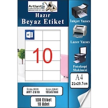 A4 Hazır Etiket 105x57 Mm 10 Sayfa 1 Paket 10 Lu Kendinden Yapışkanlı Fotokopi Lazer İnkjet Kağıdı Yazıcılar İçin Uyumlu