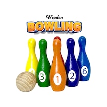 Doğal Organik Ahşap Waldorf Bowling Oyuncak Seti Kutu Oyunu Akıl Oyunu Çocuklar