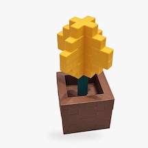 Piksel Alyum Biblo - 3d Baskı, Minecraft Esintili Sarı