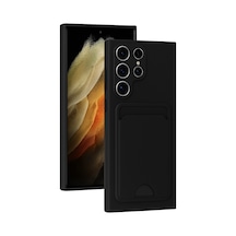 Samsung Galaxy  Uyumlu,  S24 Ultra Kılıf Kelvin Kartvizitli Silikon - Siyah