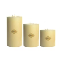 3 Lu Krem Büyük Set Mum Çap : 20 Cm Beyaz