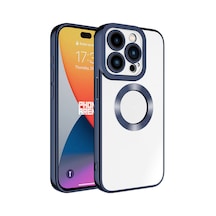 Apple iPhone Uyumlu 15 Pro Kılıf Kamera Lens Korumalı Logo Gösteren İnce Hafif Pazarplus Lacivert