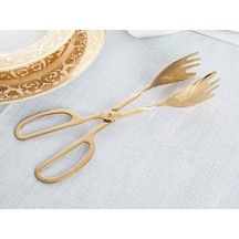 Royking Makas Maşa Salata Servisi Parlak Gold Dst 016