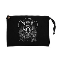Motörhead Lemmy Kilmister Skull Portre Siyah Cüzdan / El Çantası Siyah