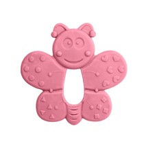 Kauçuk Yumuşak Diş Kaşıyıcı - Kelebek Figürlü Pembe