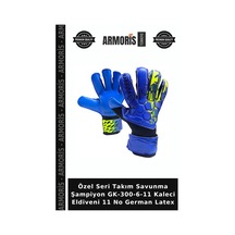 Özel Seri Takım Savunma Şampiyon Gk-300-6-11 Kaleci Eldiveni 11 No German Latex Çok Renkli