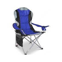 Orcey Ticaret Katlanır Kamp Sandalyesi Kamp Koltuğu XXL Kalın Profil - Mavi Mavi - Siyah