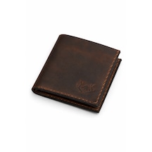 Craft & Luna Hakiki Deri Erkek Cüzdan El Yapımı Bifold Bozuk Para Bölmeli Kişiselleştirilebilir Bones Kahverengi