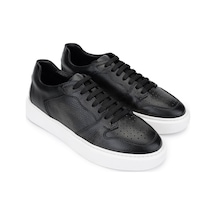 Tamer Tanca Erkek Hakiki Deri Siyah Sneakers & Spor Ayakkabı 1093 054 Erk Ayk Y25 Sıyah Alk Siyah