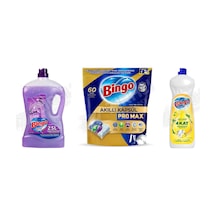 Bingo Yüzey Tem. Fresh 2.5 Lt + Pro Tablet 60'lı + Bulaşık Deterjanı 650 Ml 3'lü Set Diğer