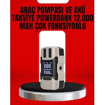 Mey Najmaddin Dijital Ekranlı Araç Pompası Akü Takviye Powerbank 12.000 Mah Najmaddin