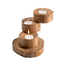 3Lü Tik Ağacı Mumluk şamdan tealight retro vintage