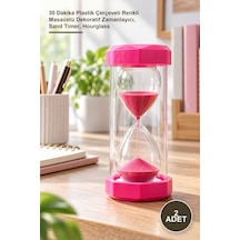 2 Adet Kum Saati 30 Dakika Plastik Çerçeveli Renkli Masaüstü Dekoratif Zamanlayıcı, Sand Timer, Hourglass Diğer
