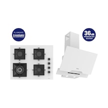 Ferre SC406-WFA+D064-SA 2'li Döküm Izgara Ankastre Set Beyaz