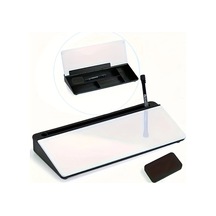 Willowhaven Siyah Kompakt Cam Masaüstü Yazı Tahtası Depolamalı Modern Tasarım Siyah