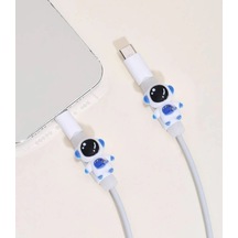 Beyaz Mavi 2'li Astranot Kablo Koruyucu